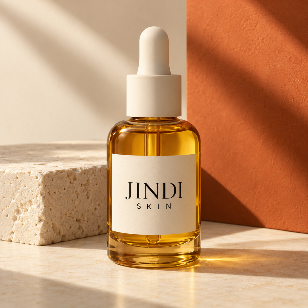 Velvet Glow Face Oil — JINDI SKIN packaging concept